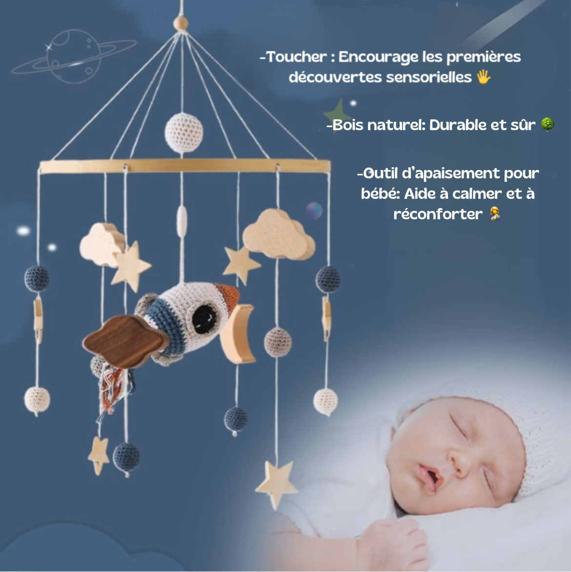 Cloches de lit pour bébé - Compagnon de sommeil apaisant